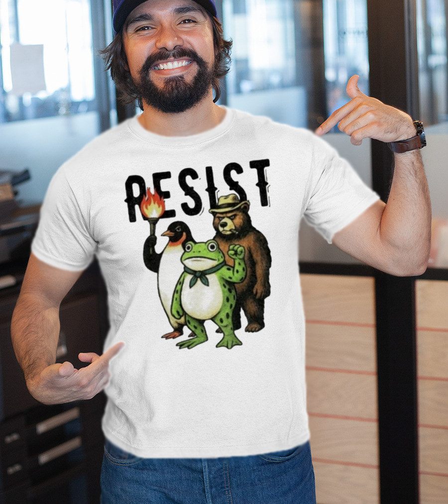 Resist Portland Frog Penguin Bear Abolish Ice T-Shirt
