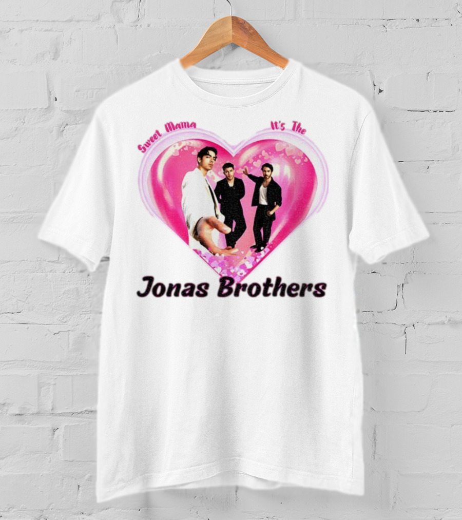 Sweet Mama It's The Jonas Brothers Boyband Vintage Heart Design T-Shirt