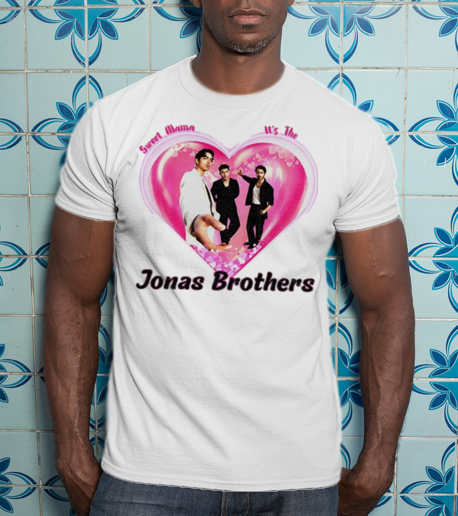 Sweet Mama It's The Jonas Brothers Boyband Vintage Heart Design T-Shirt