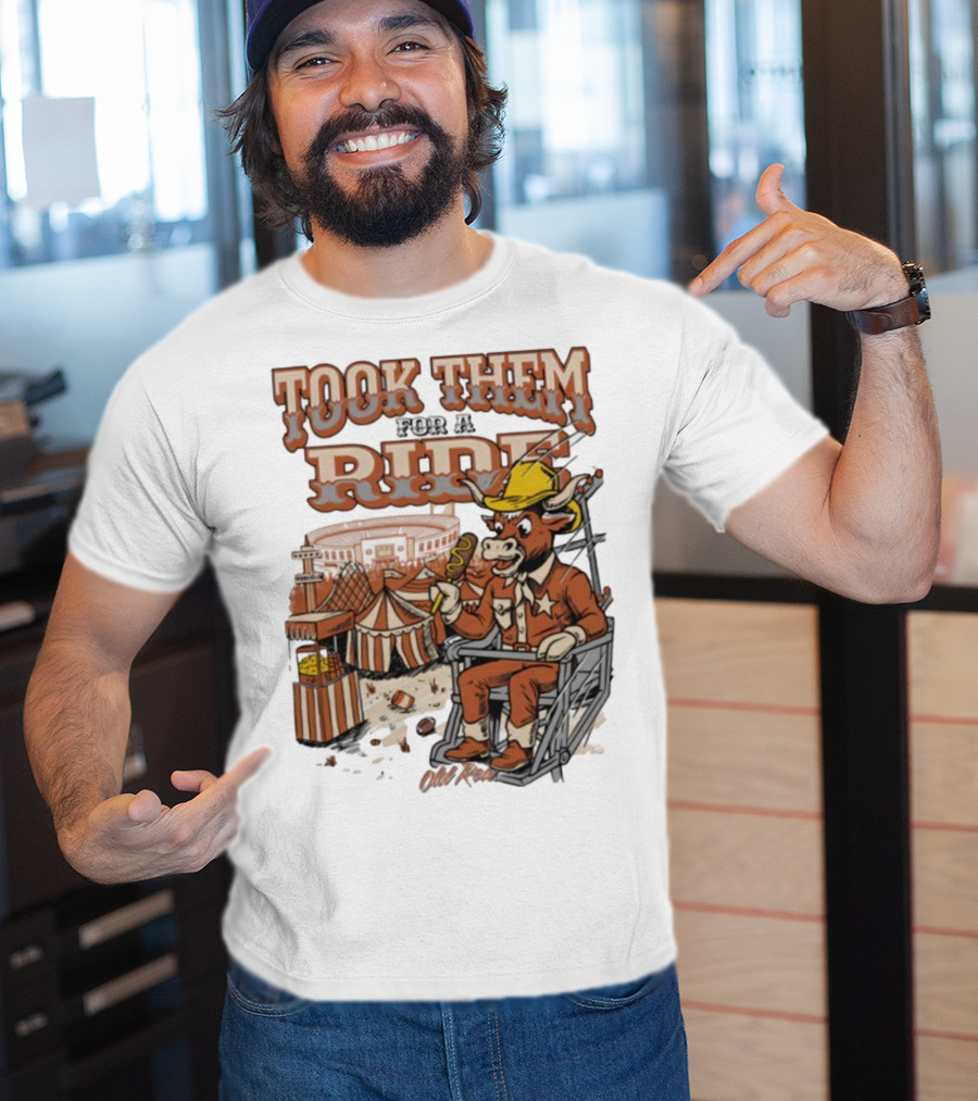 Texas Longhorns Took Them For A Ride Comic Mascot And Carnival Scene T-Shirt
