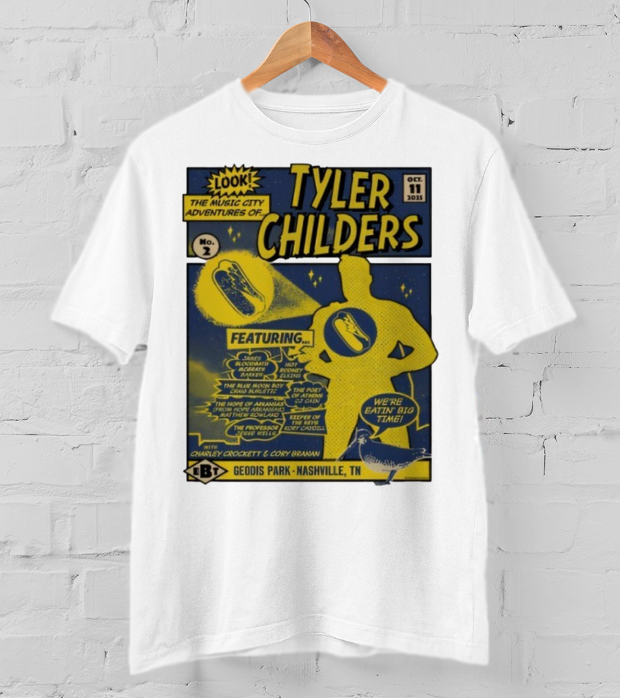 Tyler Childers The Music City Adventures Featuring Charley Crockett Cory Branan GEODIS Park Nashville TN Oct 11 2025 T-Shirt