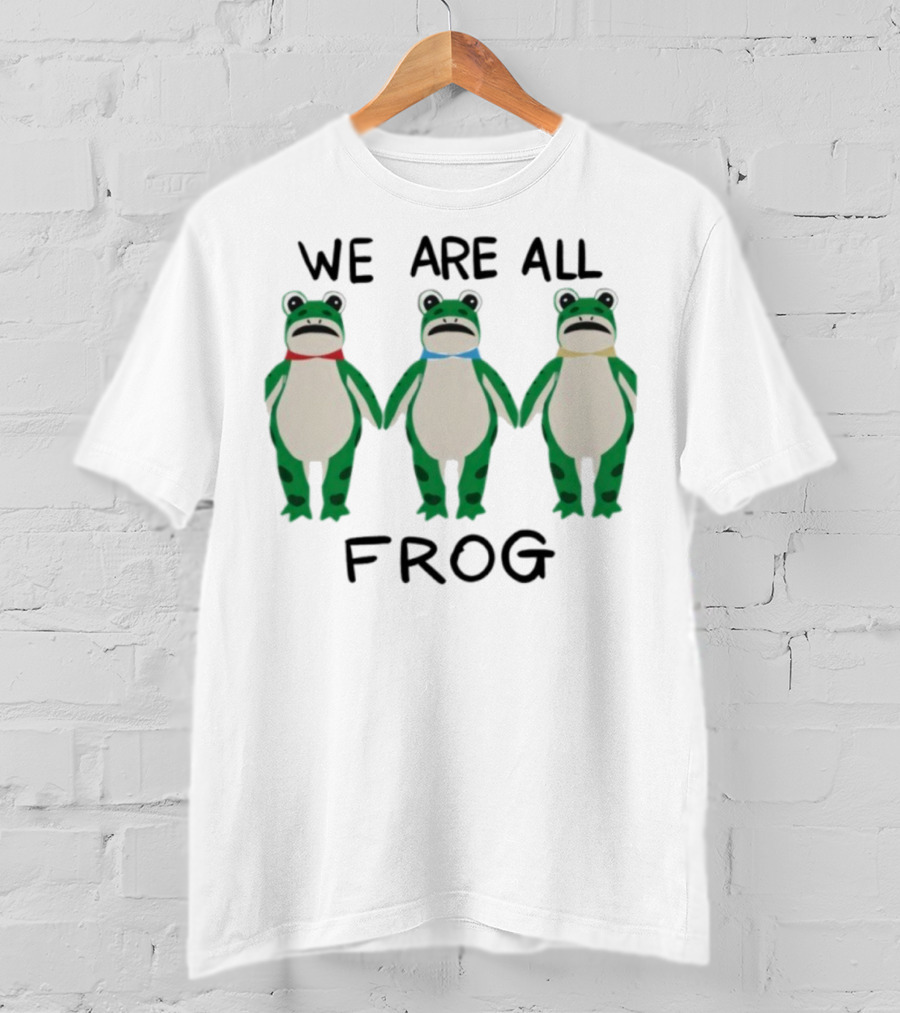 We Are All Frog Portland Trio Fun Quirky Green Frog Characters T-Shirt
