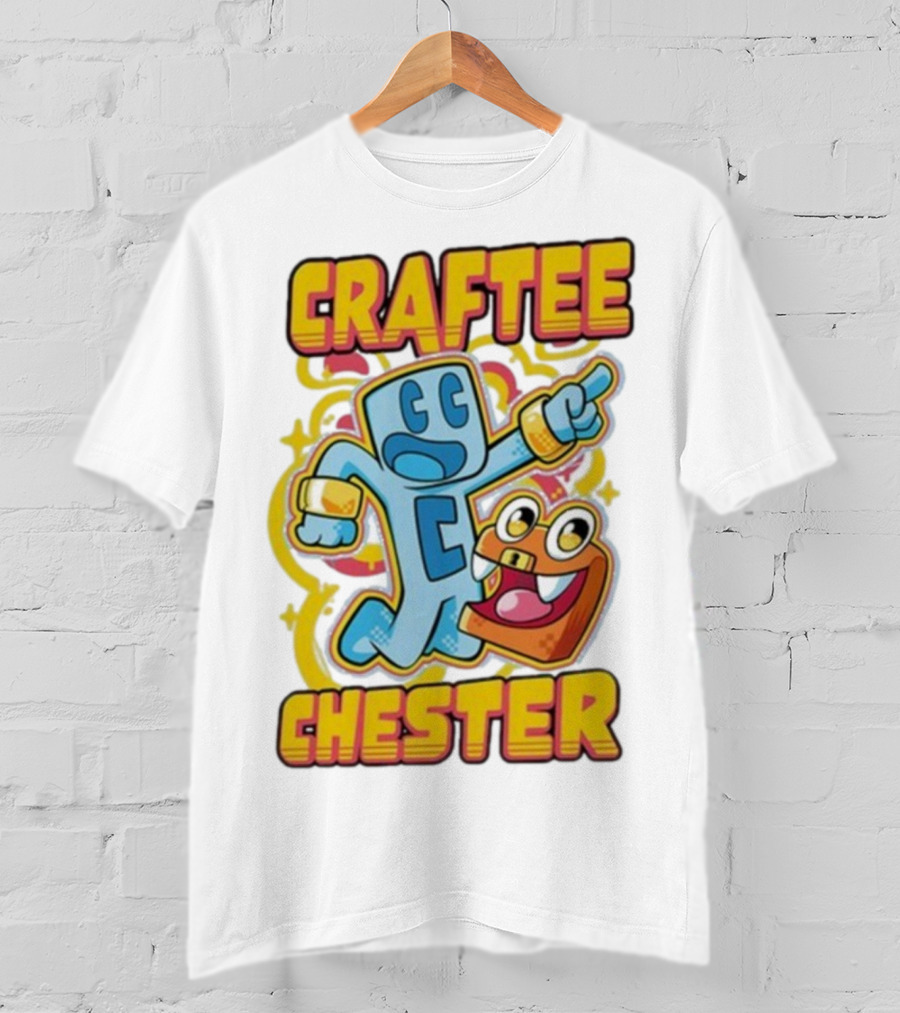 Craftee Chester Cartoon Characters Adventure T-Shirt