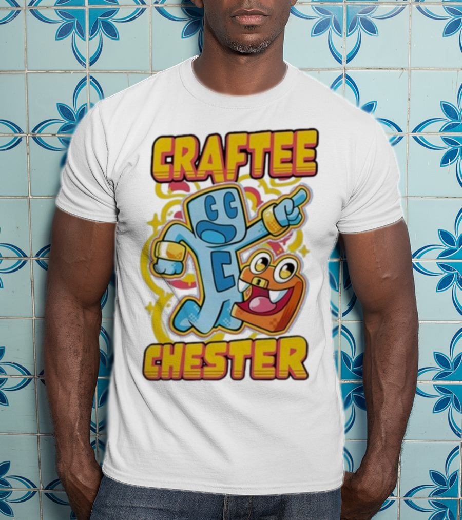 Craftee Chester Cartoon Characters Adventure T-Shirt