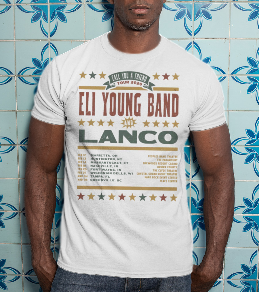Eli Young Band Tour 2026 Lanco With Special Guest Locations T-Shirt