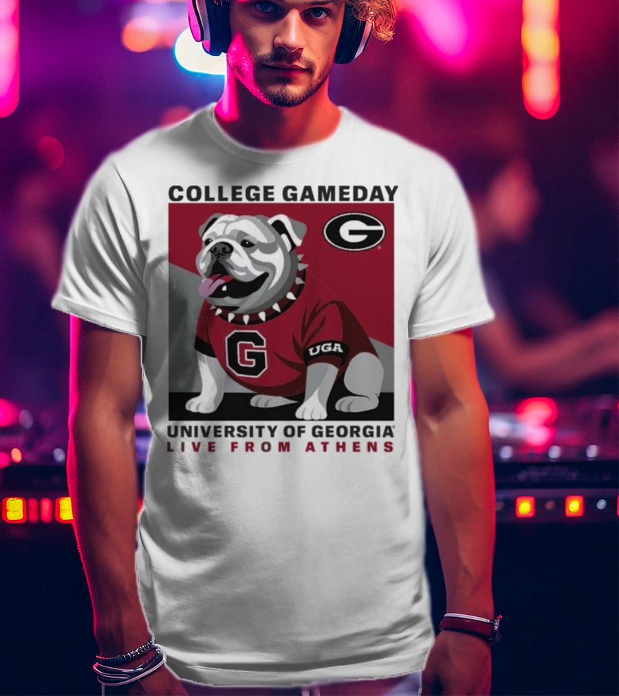 Georgia Bulldogs College Gameday University Of Georgia Live From Athens UGA 2025 T-Shirt