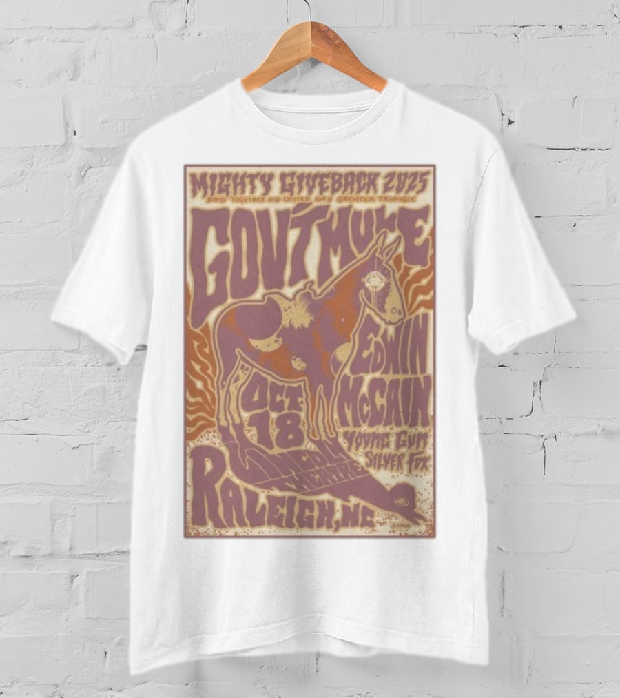 Mighty Giveback 2025 Gov’t Mule Edwin McCain Oct 18 Lincoln Theatre Outdoor Stage Raleigh NC T-Shirt