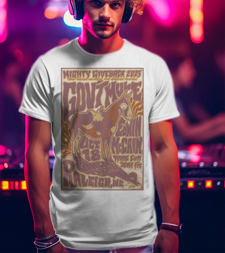 Mighty Giveback 2025 Gov’t Mule Edwin McCain Oct 18 Lincoln Theatre Outdoor Stage Raleigh NC T-Shirt