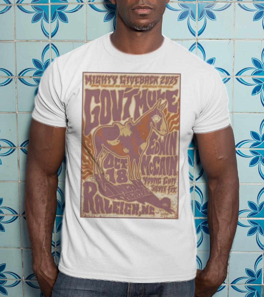 Mighty Giveback 2025 Gov’t Mule Edwin McCain Oct 18 Lincoln Theatre Outdoor Stage Raleigh NC T-Shirt