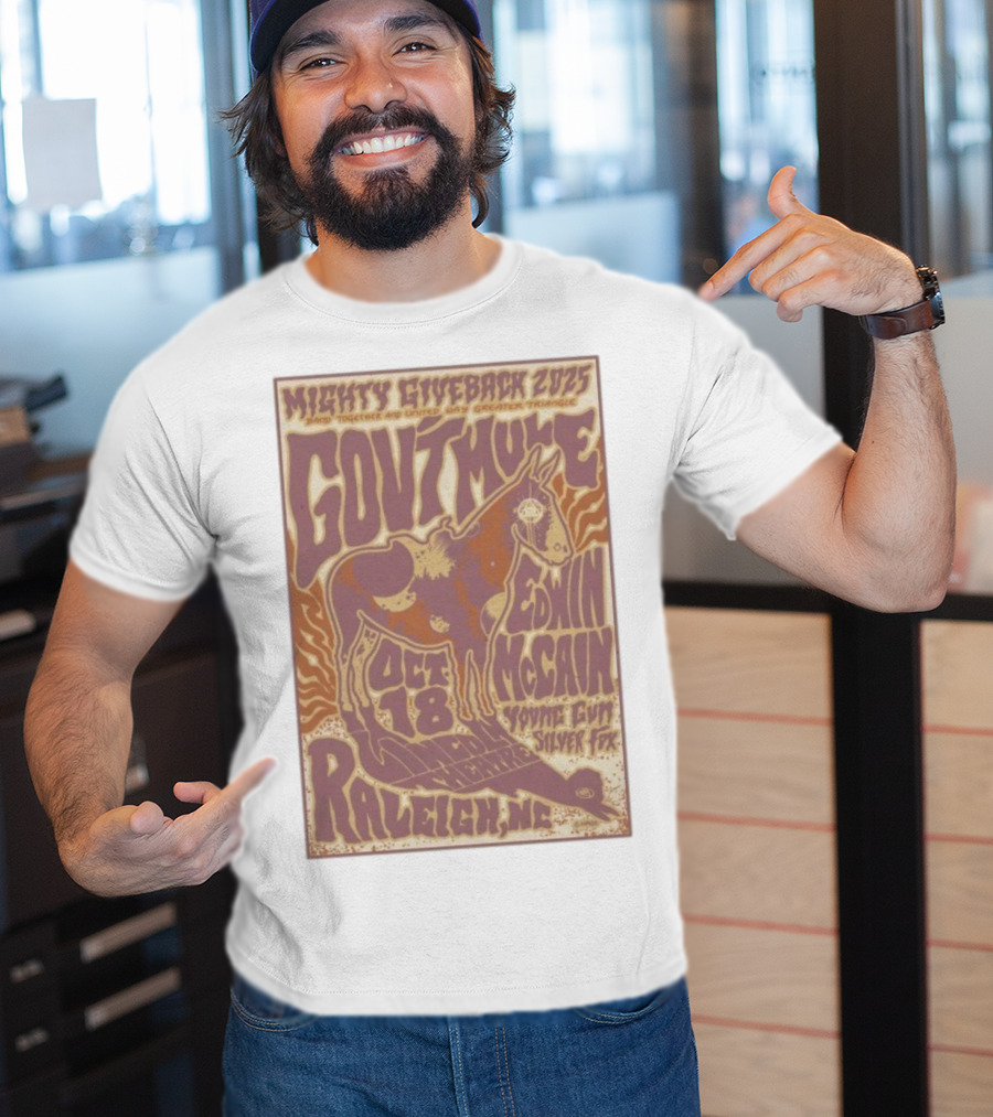 Mighty Giveback 2025 Gov’t Mule Edwin McCain Oct 18 Lincoln Theatre Outdoor Stage Raleigh NC T-Shirt