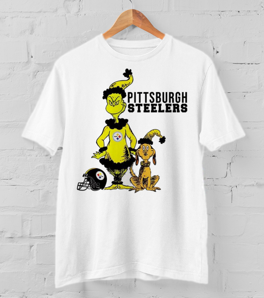 Grinch Max Pittsburgh Steelers Football Christmas Collaboration T-Shirt