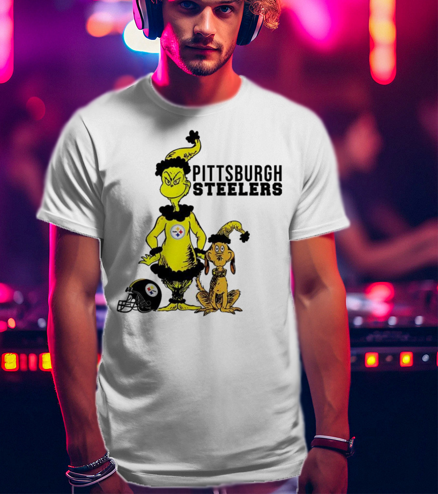 Grinch Max Pittsburgh Steelers Football Christmas Collaboration T-Shirt
