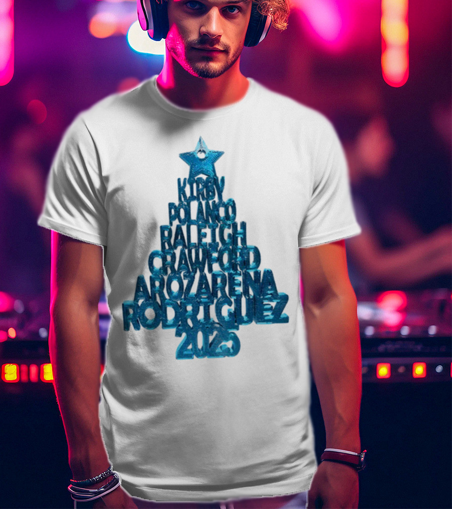 Kirby Polanco Raleigh Crawford Arozarena Rodriguez 2025 Christmas Tree T-Shirt