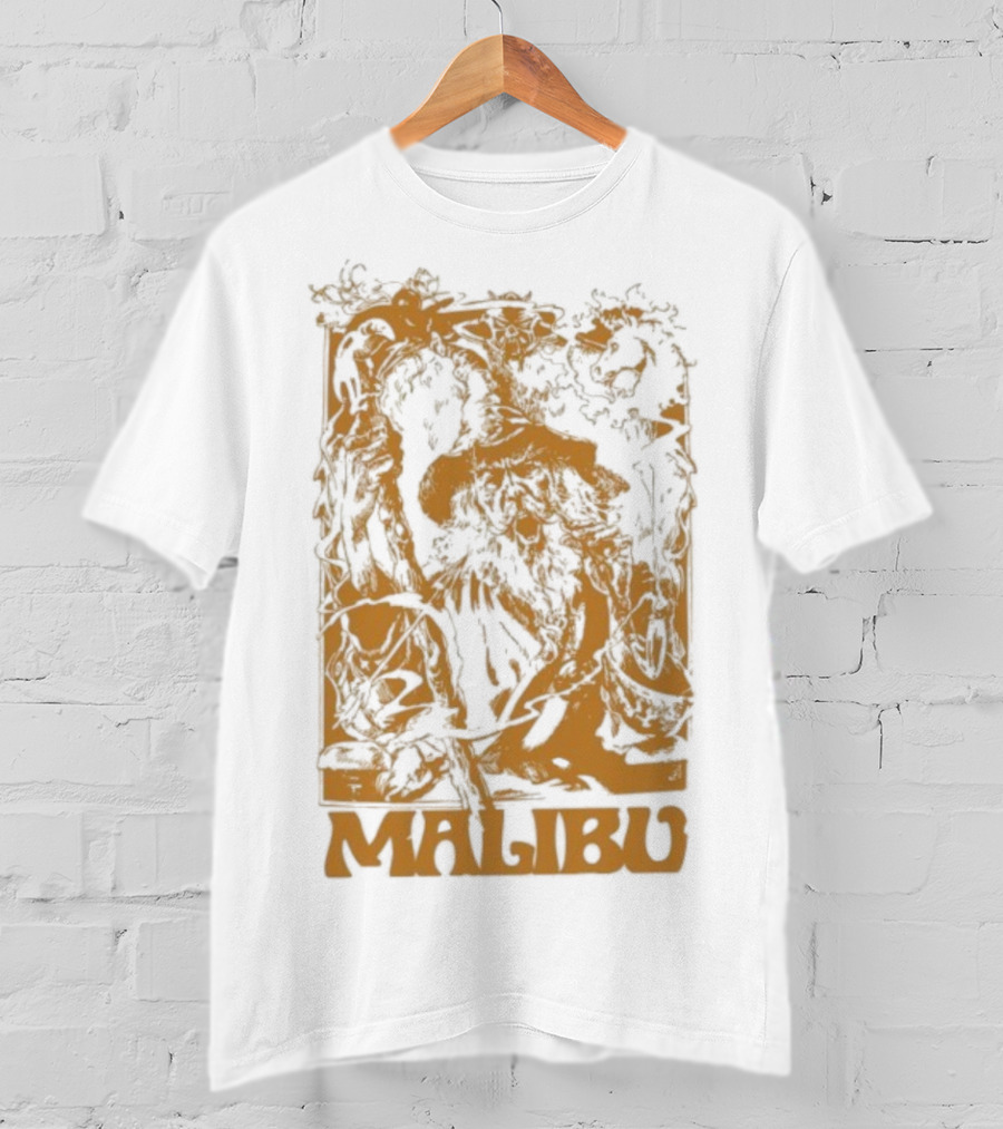 Malibu Wizard Mystical Floral Art Vintage Style T-Shirt