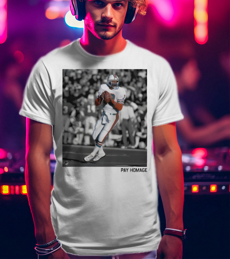 Miami Dolphins Dan Marino Ash Retro Football Legend T-Shirt