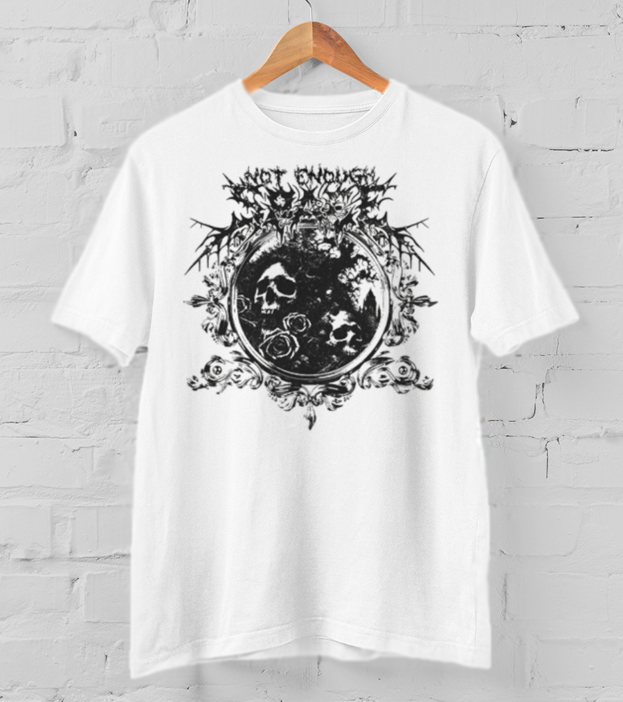 Not Enough Space Deathcore Skull Floral Elements T-Shirt