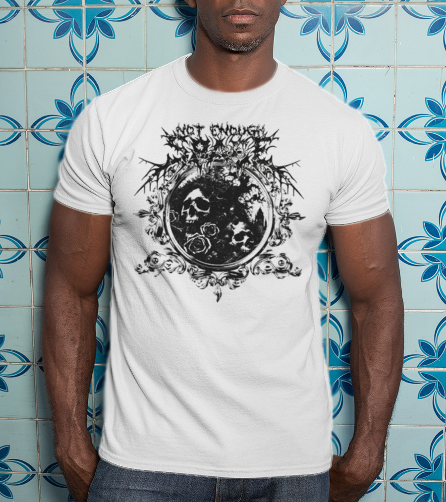 Not Enough Space Deathcore Skull Floral Elements T-Shirt