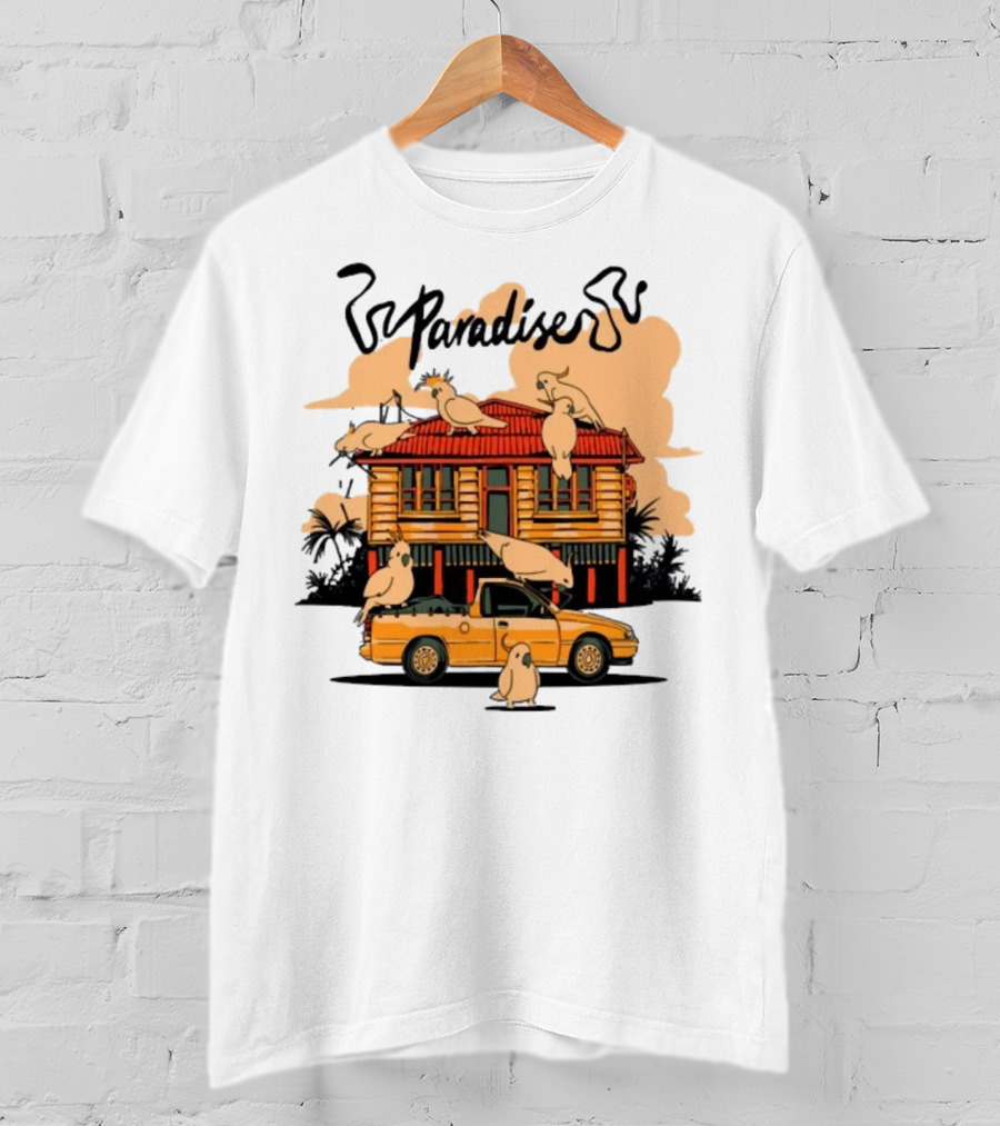 Phoebe Paradise Cockatoo House With Cockatoos And Ute Graphic T-Shirt