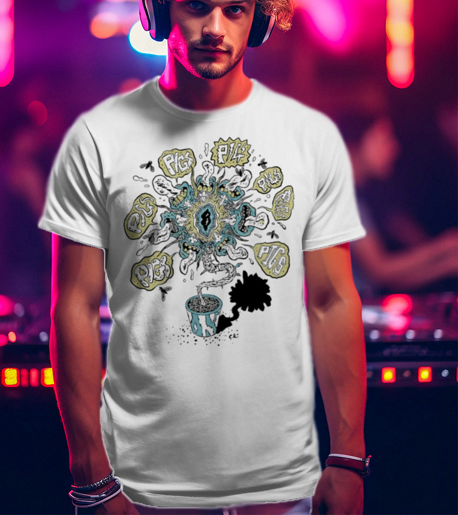 Pigs X7 Psychedelic Plantpot Blast T-Shirt