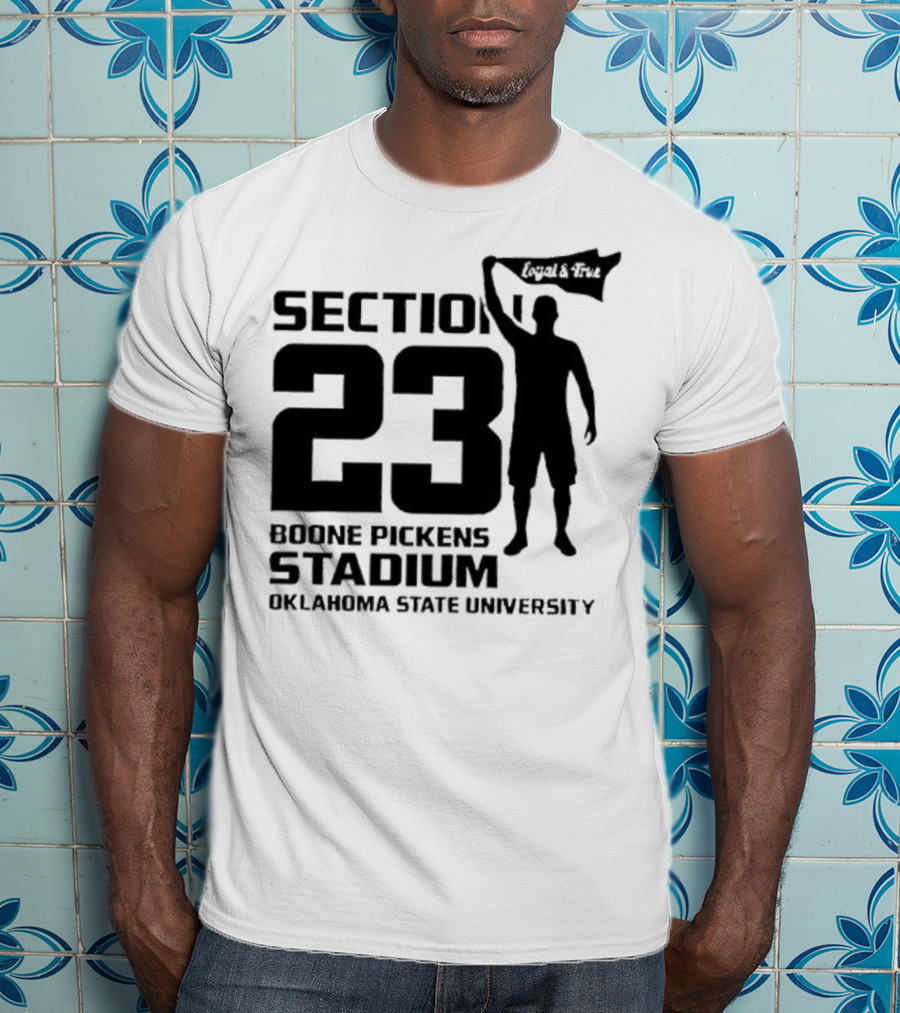 Section 23 Boone Pickens Stadium Oklahoma State University Pistol Pete T-Shirt
