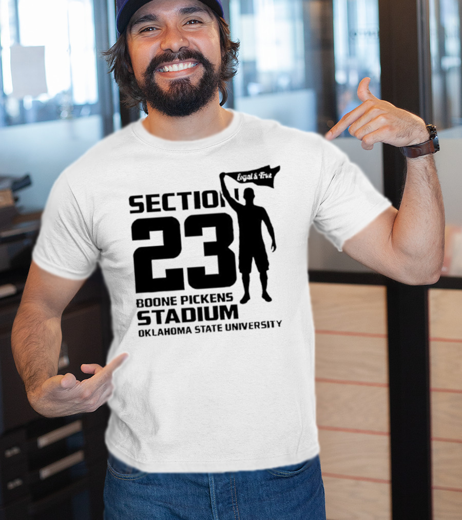 Section 23 Boone Pickens Stadium Oklahoma State University Pistol Pete T-Shirt