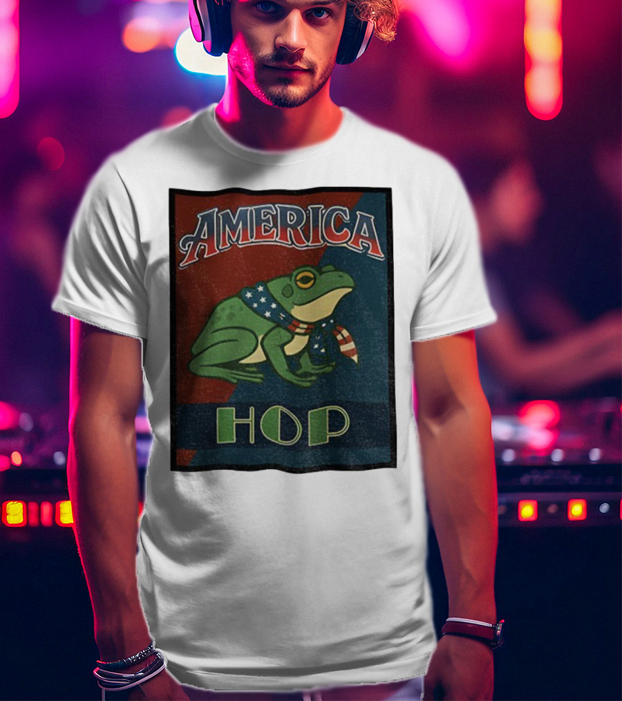 America Frog HOP Patriotic Protest Portland T-Shirt