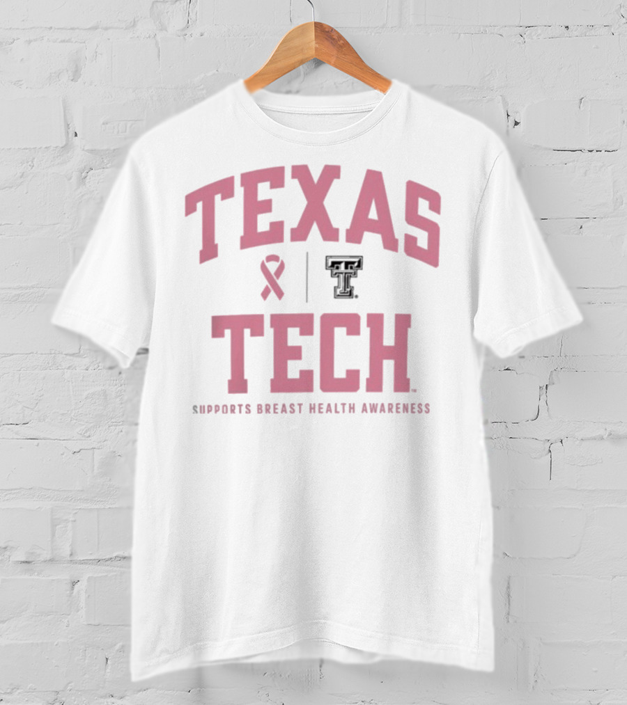 Texas Tech Supports Breast Health Awareness 2025 With Red Raiders Logo T-Shirt