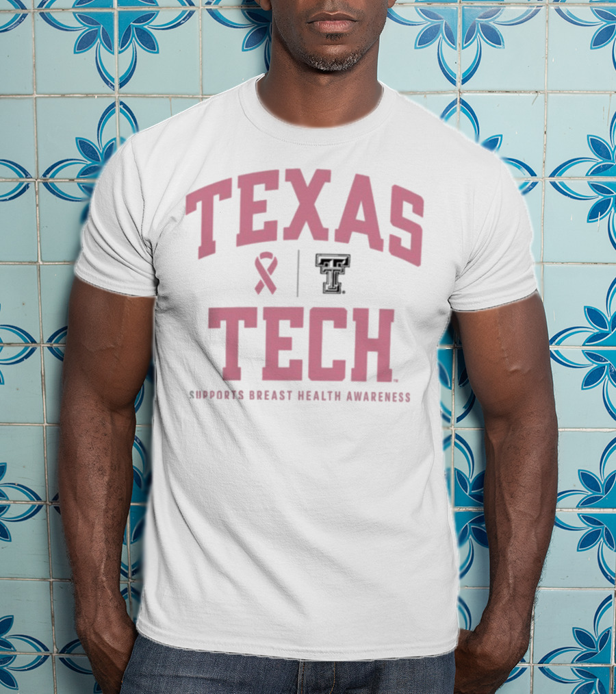 Texas Tech Supports Breast Health Awareness 2025 With Red Raiders Logo T-Shirt