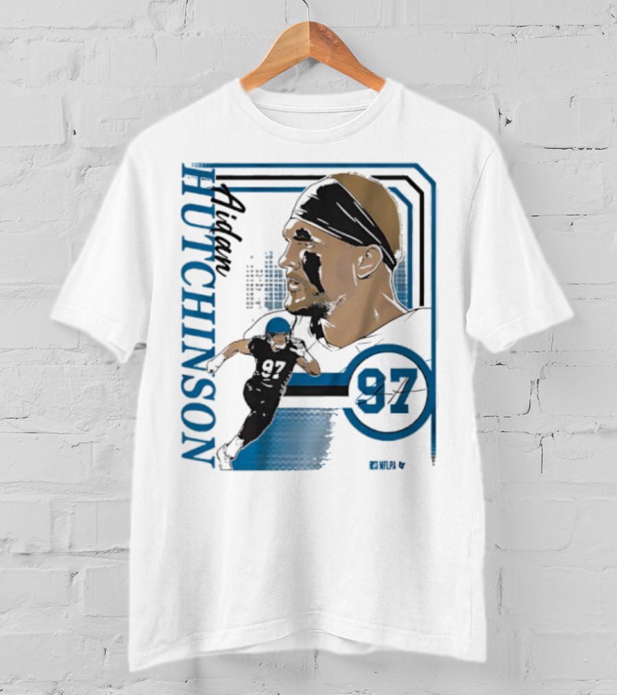 Aidan Hutchinson Signature Collage 97 Athlete Portrait T-Shirt