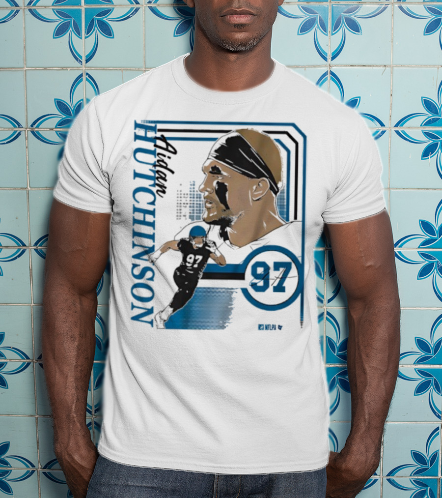 Aidan Hutchinson Signature Collage 97 Athlete Portrait T-Shirt