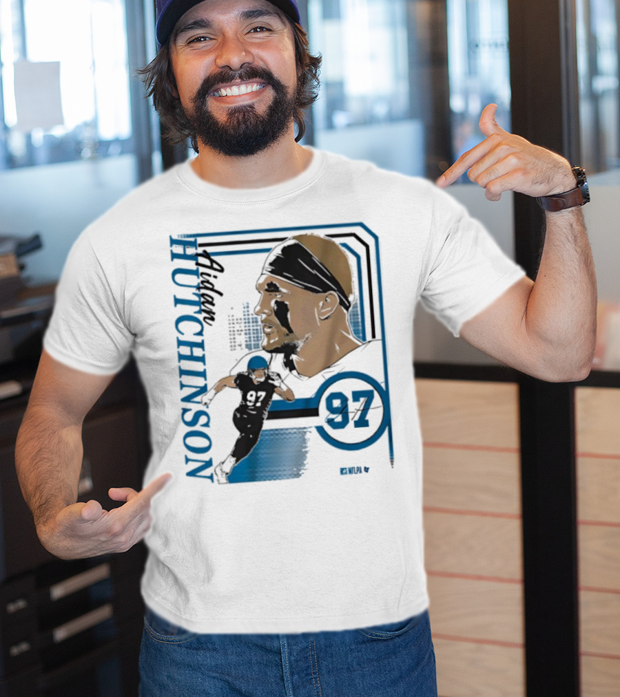 Aidan Hutchinson Signature Collage 97 Athlete Portrait T-Shirt