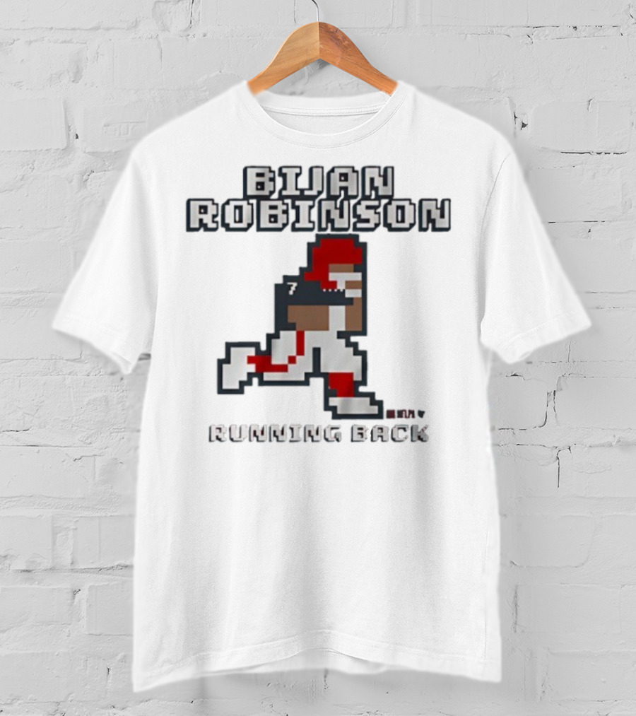 Bijan Robinson Running Back Pixel Art Retro Style T-Shirt