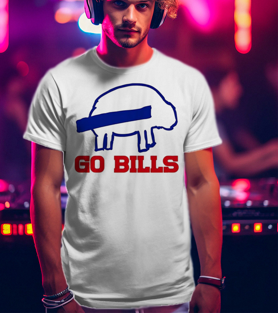 Buffalo Bills Go Bills Funny Sketch Football Fan T-Shirt