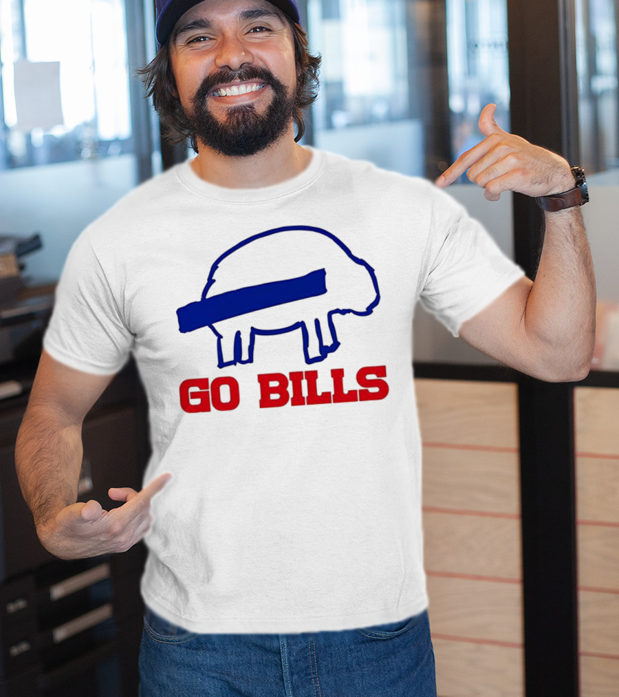 Buffalo Bills Go Bills Funny Sketch Football Fan T-Shirt