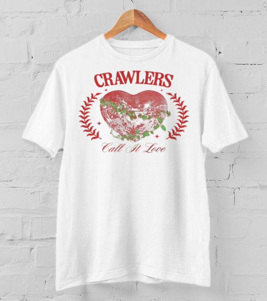 Crawlers Call It Love Heart Valentines Disco 2025 T-Shirt