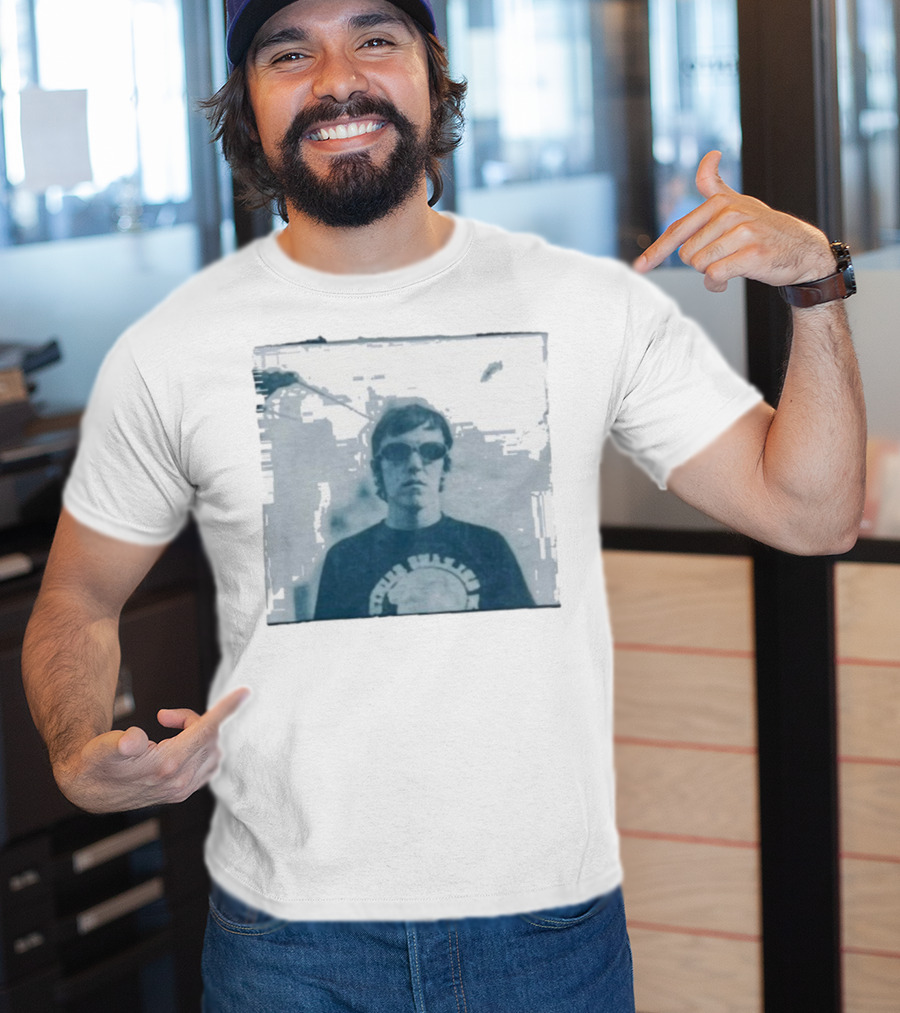 Elliott Smith Figure With Nirvana Sunburst Logo T-Shirt