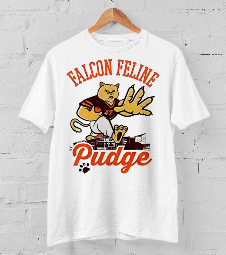 Falcon Feline Pudge 47 Football T-Shirt