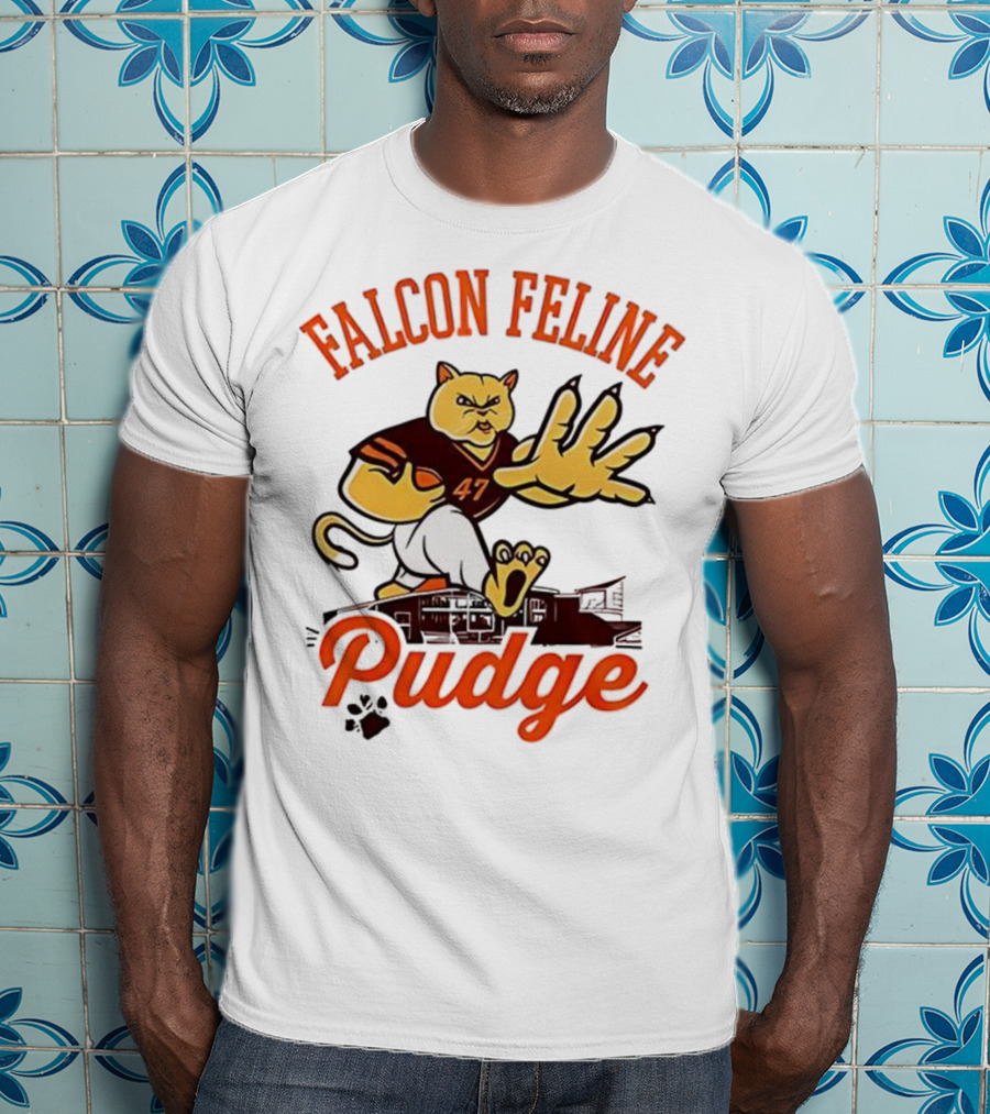 Falcon Feline Pudge 47 Football T-Shirt