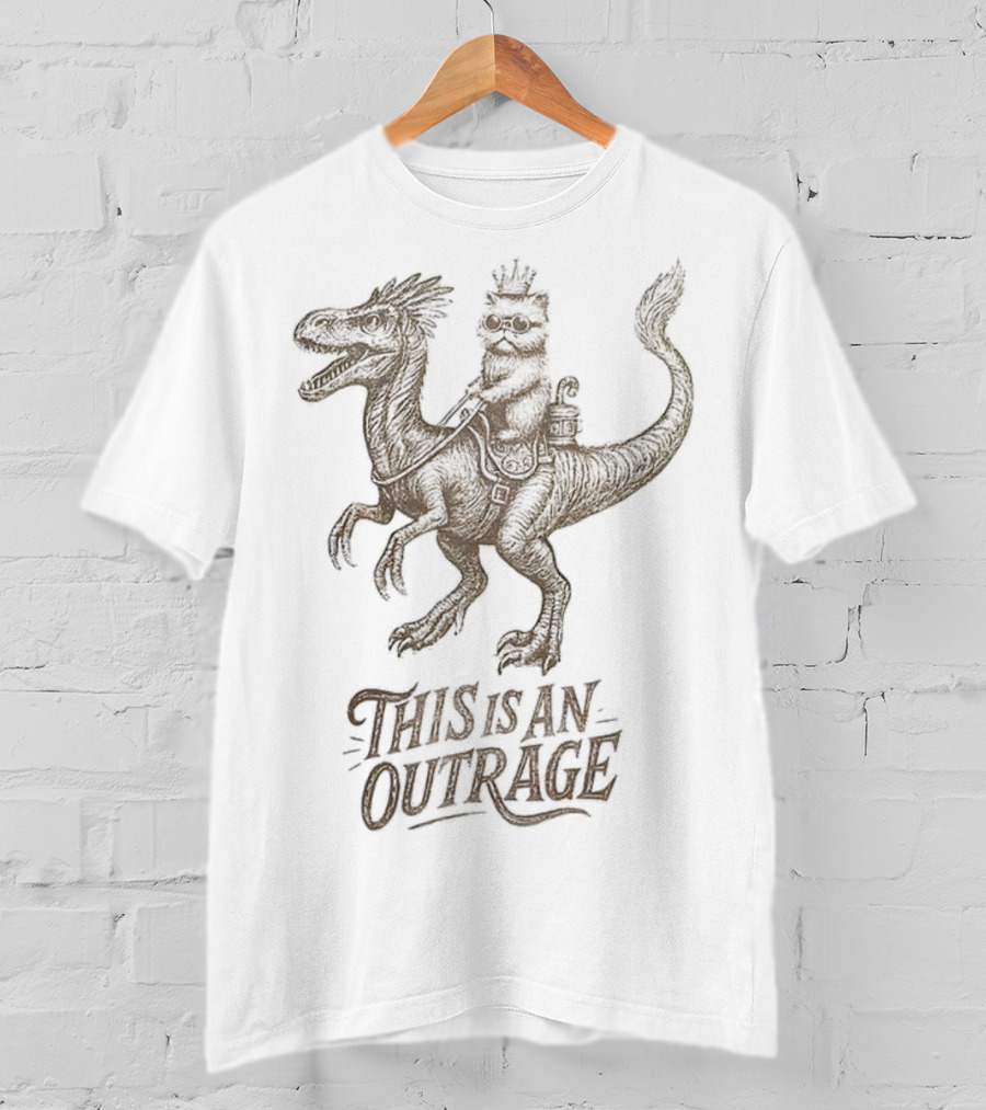 Donut And Mongo Dungeon This Is An Outrage Dinosaur Rider Adventure T-Shirt