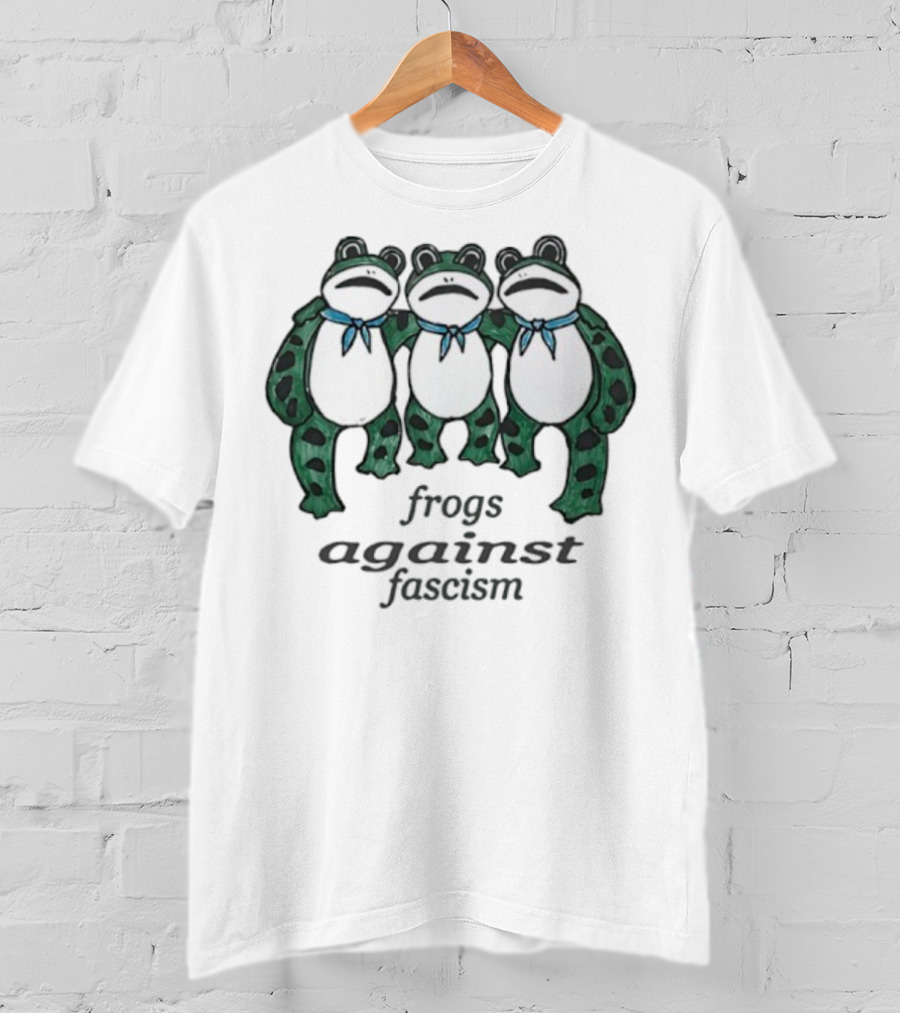 Frogs Against Fascism Three Frogs United In Harmony T-Shirt