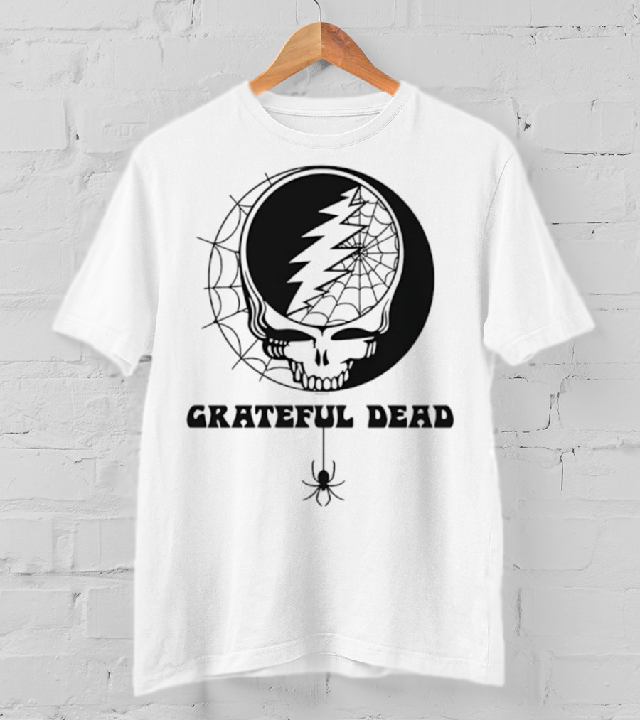 Grateful Dead Steal Your Face Spiderweb Skull Halloween T-Shirt