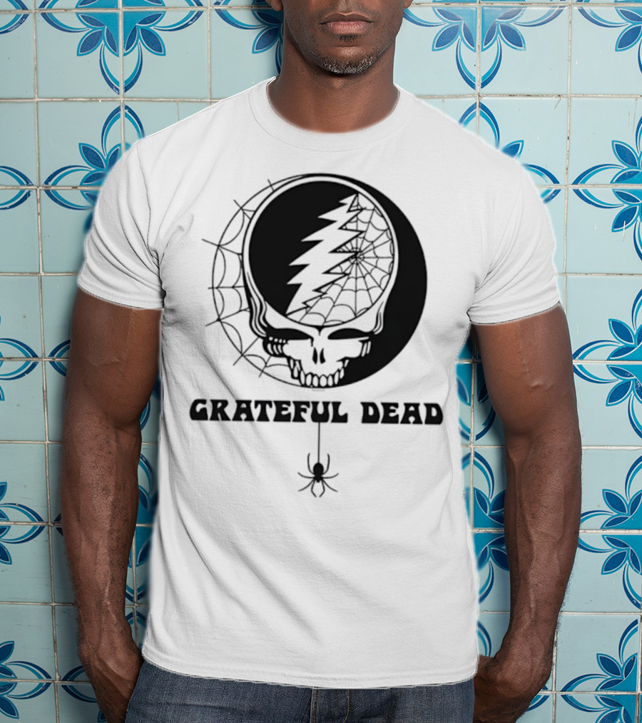 Grateful Dead Steal Your Face Spiderweb Skull Halloween T-Shirt