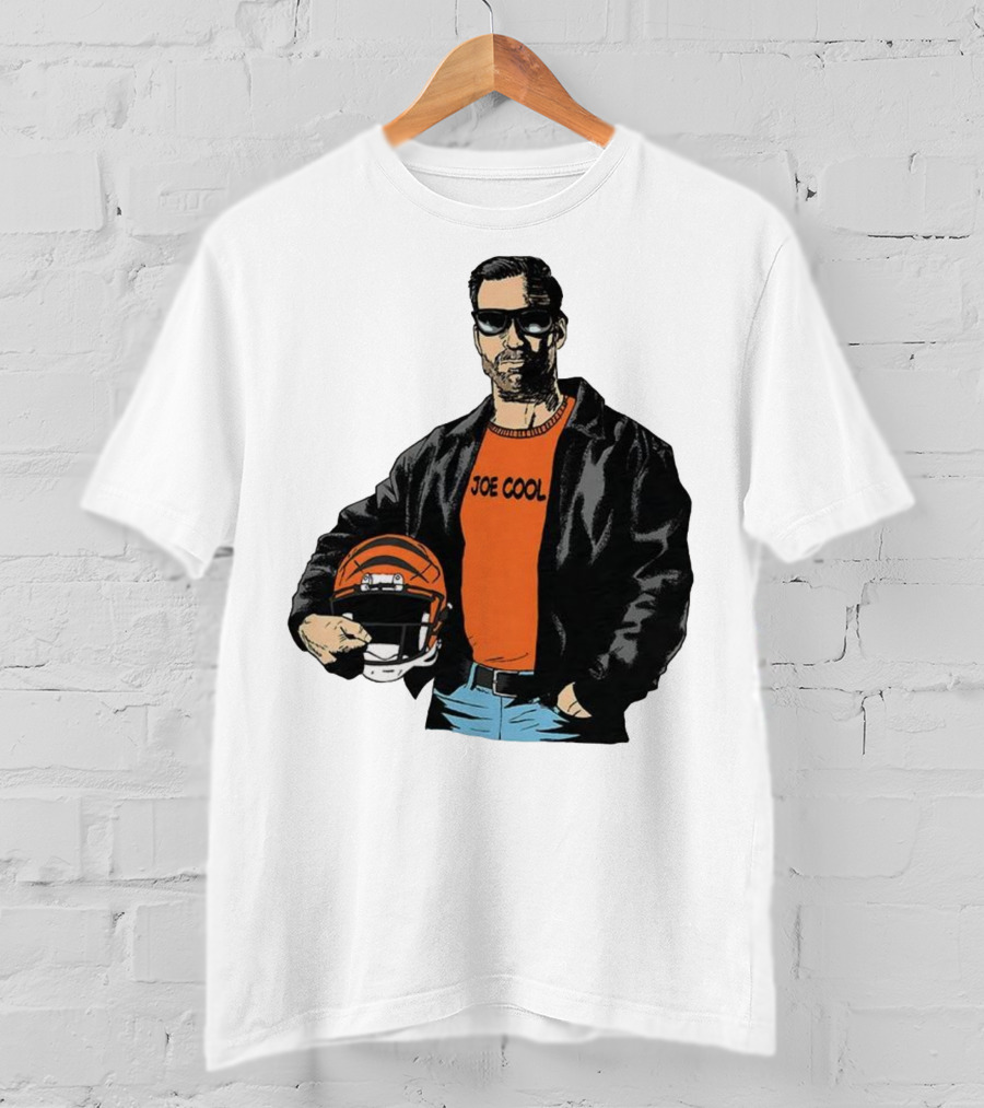 Joe Cool Cincinnati Bengals NFL Vintage Joe Burrow Helmet T-Shirt