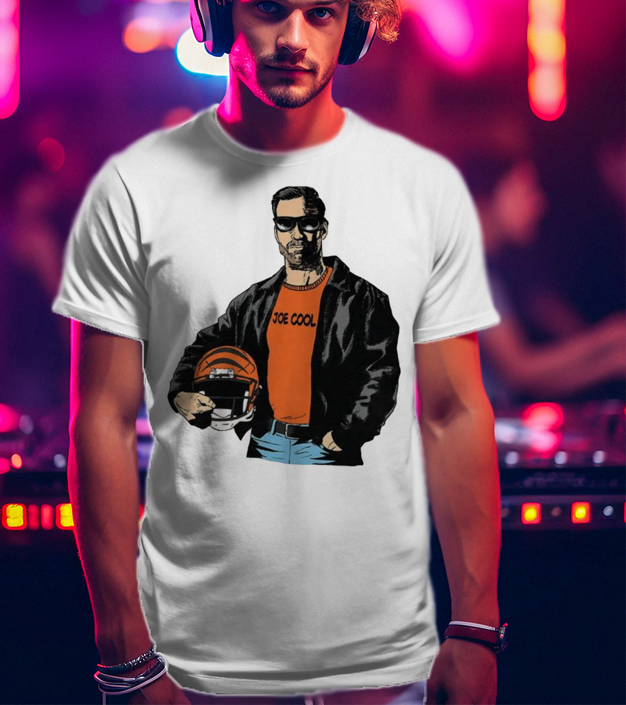 Joe Cool Cincinnati Bengals NFL Vintage Joe Burrow Helmet T-Shirt