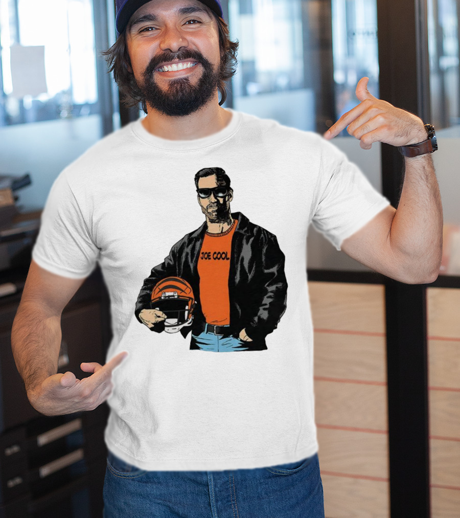 Joe Cool Cincinnati Bengals NFL Vintage Joe Burrow Helmet T-Shirt