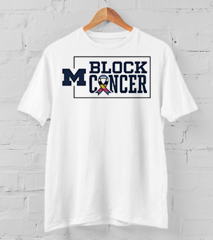 Michigan Block Cancer 2025 Football T-Shirt