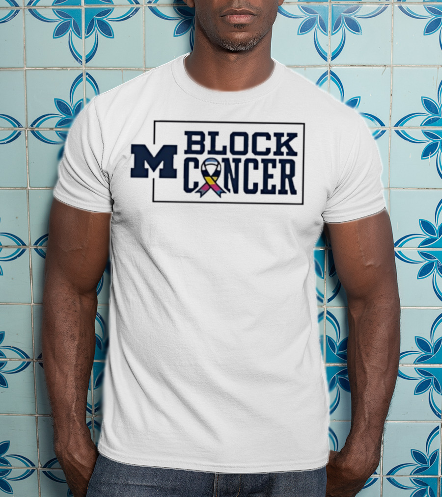 Michigan Block Cancer 2025 Football T-Shirt