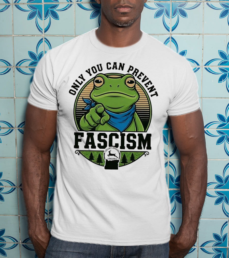 Only You Can Prevent Fascism PortlandFrog Protest Forest Bandana T-Shirt
