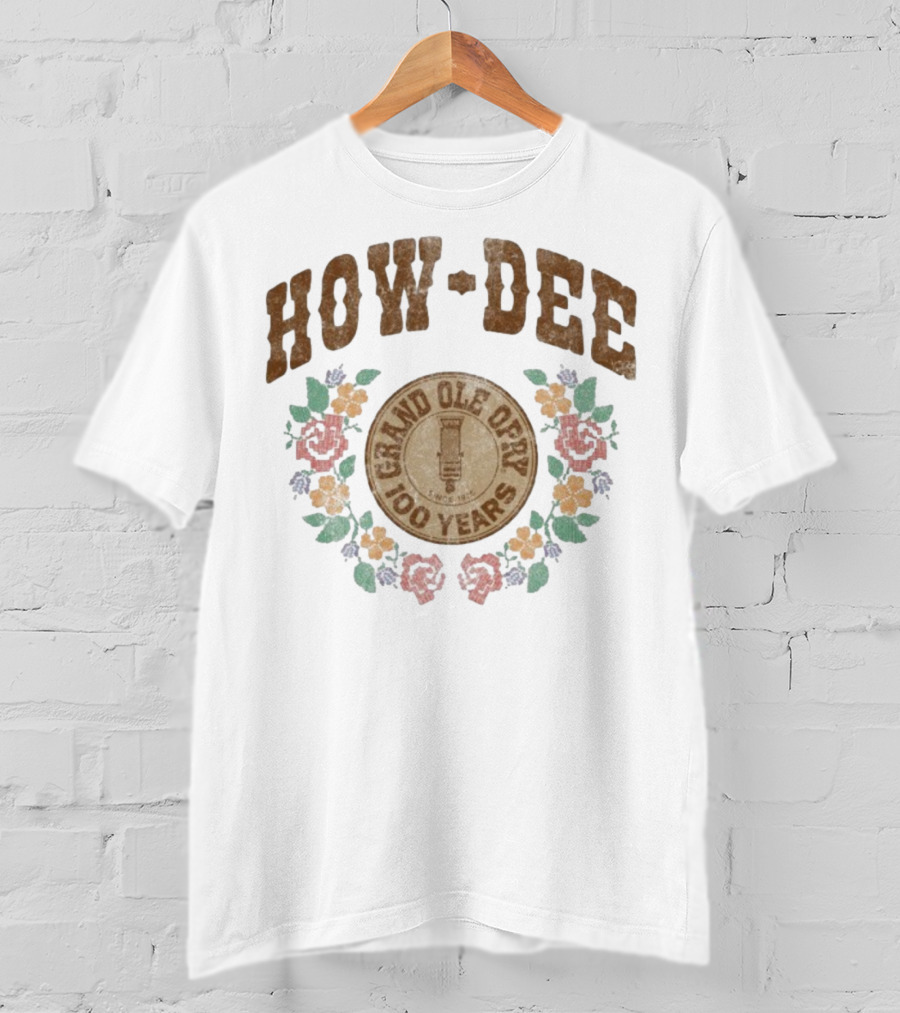 Grand Ole Opry How-Dee 100 Years Floral Wreath T-Shirt