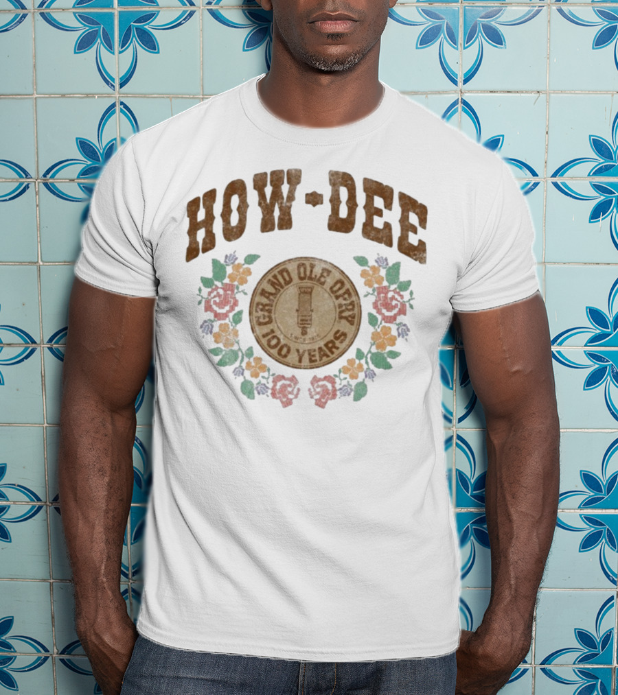Grand Ole Opry How-Dee 100 Years Floral Wreath T-Shirt
